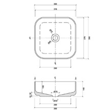 Regency 390mm Square Ceramic Above Counter Basin